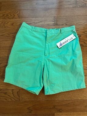 NWT Vintage Stubbies Flat Front Chino Shorts Mens 36 Green
